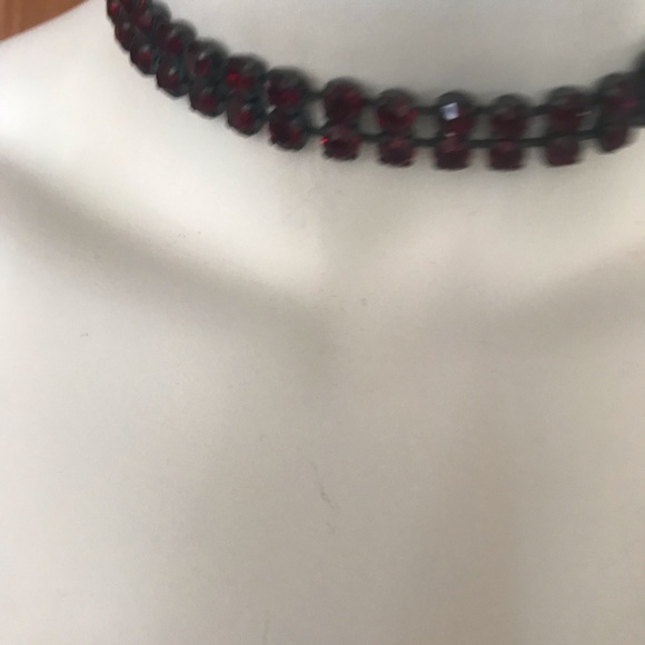 Atlantis Garnet Red Double Strand Swarovski Choker Necklace NEW - Picture 2 of 5